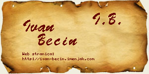 Ivan Becin vizit kartica